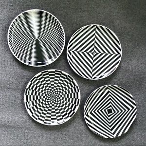 Jonathan Adler Op Art Porcelain Coasters